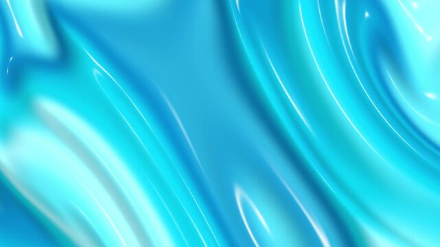 Blue liquid silk fabric flowing in continuous gentle motion creating elegant abstract curves for luxury background design video footage