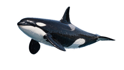 Orca whale with black and white markings, isolated on transparent background © Constantin