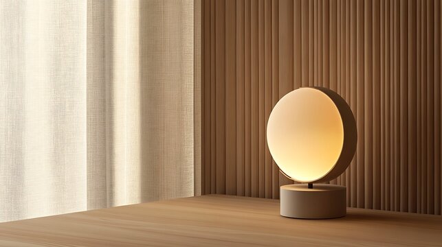 Contemporary Half Sphere Glowing Table Lamp on Wooden Desk