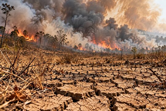 Forest fires during the dry season and drought