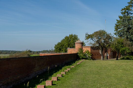 View to the old fortification of the german city called Doemitz