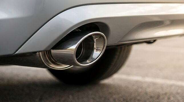 Automotive tuning part showing a chrome plated exhaust system component