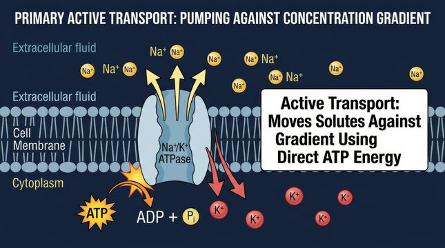 Active Transport Mechanism Using ATP Energy Diagram.
