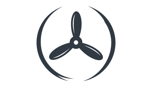 Airplane propeller silhouette vector illustration graphic symbol design element for aviation and transport branding