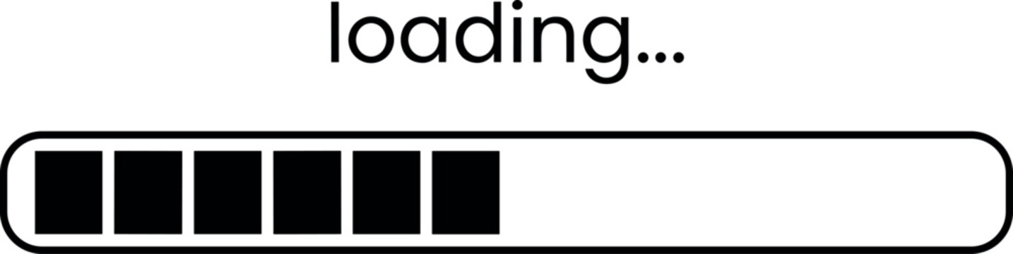 Loading progress bar indicator icon with status typography for website user interface app download upload buffering concept