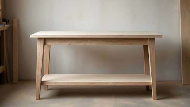 Narrow console table awaiting its final finish