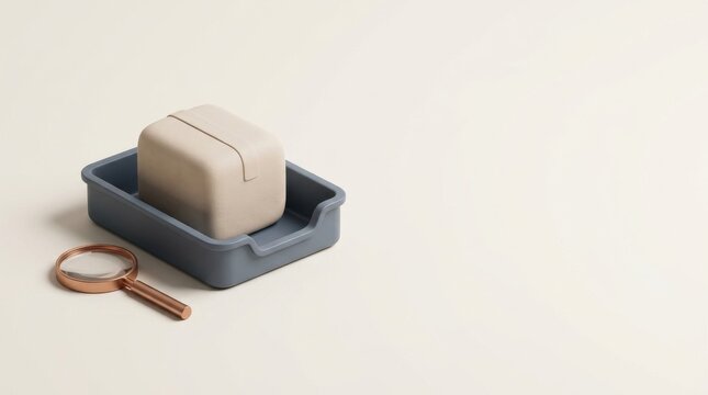 Import Tariffs and Rising Landed Costs Soap bar in a tray with a soap holder on a plain background.
