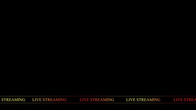 lower third live streaming animation on the alpha channel background