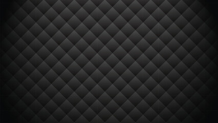 Naklejka premium Dark quilted leather background texture with diamond pattern and soft vignette gradient for design