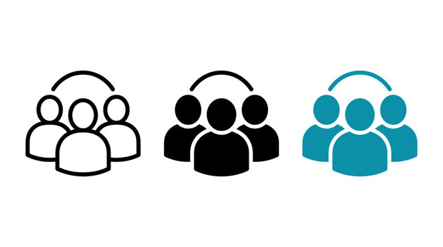 Community manager icon design set with network users and social symbols vector