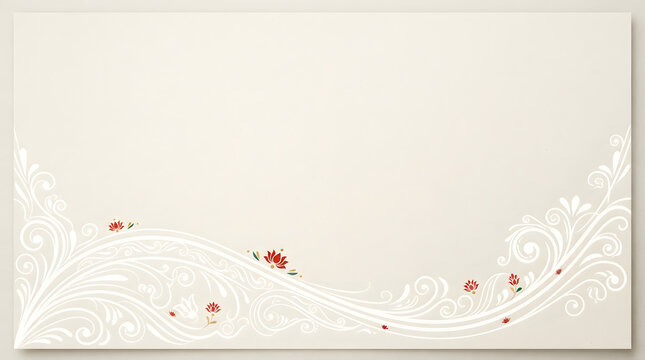Durga Puja Festive Banner Background with Floral Ornaments.
