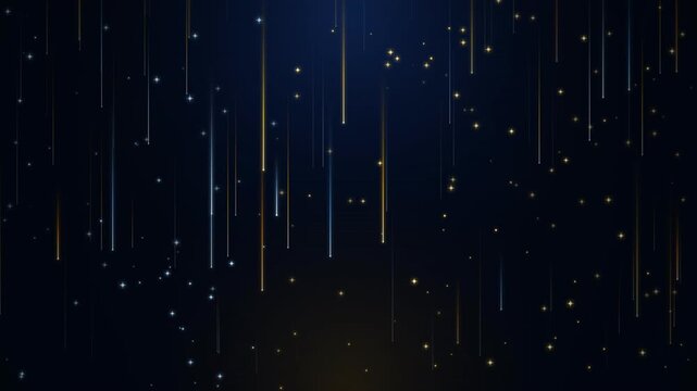 Glittering Starfall Background with Falling Light Streaks
