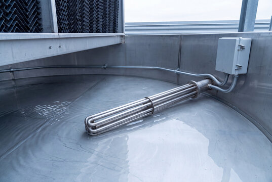 Stainless Steel Immersion Heater Coils Inside Industrial Water Tank