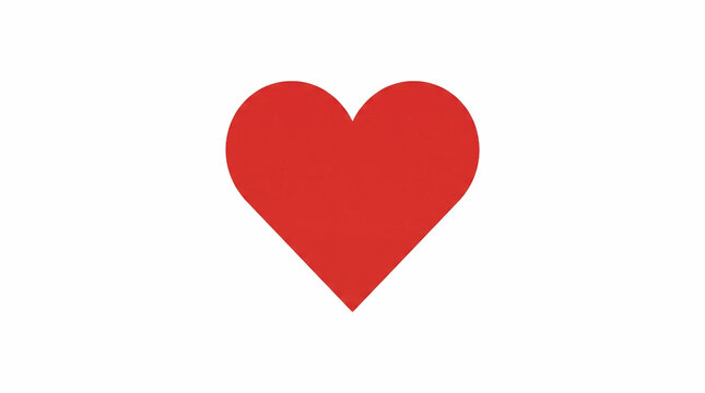 Simple Red Heart Icon Isolated on White Background
