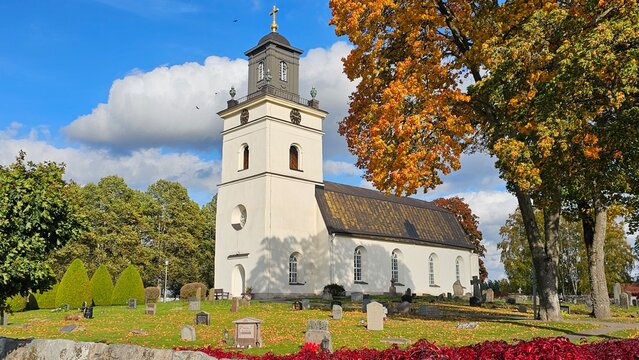 Kolb&auml;ck Church, located in Hallstahammar, V&auml;stmanland, Sweden. The church was built in the 13th century, after which it was rebuilt several times, giving it its current appearance.