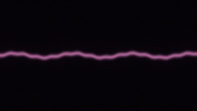 Magenta warped scanlines and rolling scan beam on black video