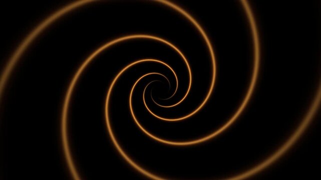Gold spiral light vortex on black video