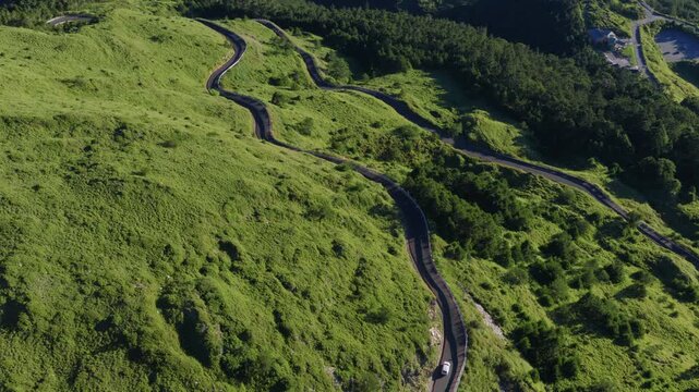 Aerial view mountain road  in  Hehuan mountain ,Taiwan