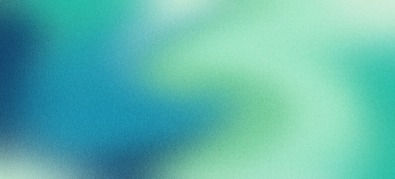 Abstract background featuring a soft gradient blend of cool blue and refreshing mint green tones with a subtle vintage film grain texture overlay
