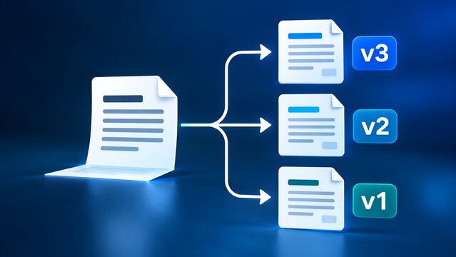 Digital document version control and file revision management system concept