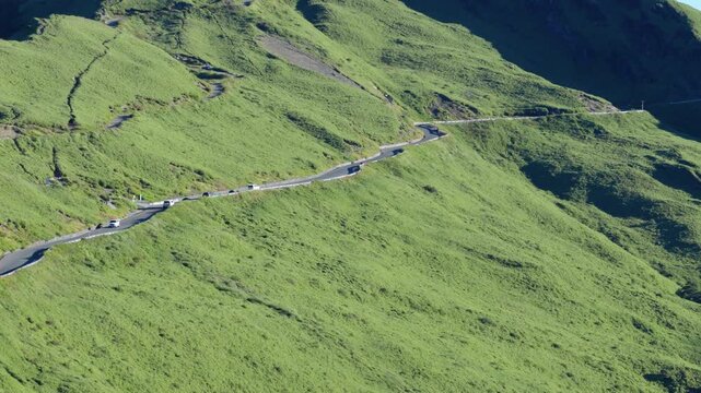 Aerial view mountain road  in  Hehuan mountain ,Taiwan
