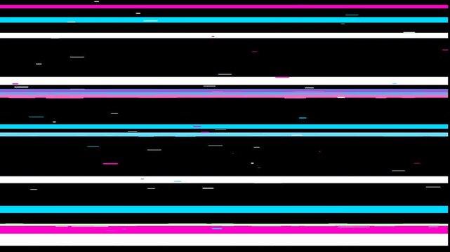 glitch static distortion noise screen with retro analog vhs tape lines for vintage video overlay background