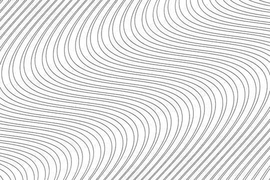 Abstract Wavy Lines Background with Tight Black Parallel Curves