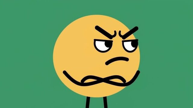 Yellow emoticon with The head snaps away to the side with an arrogant, dismissive snort. angry gesture.