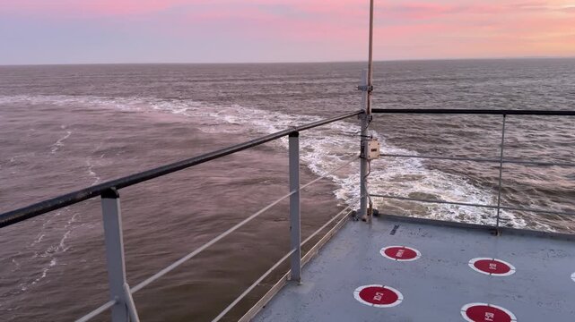 cargo ship altering course keel jet.
