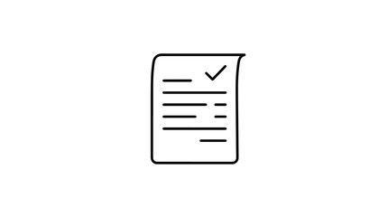 Document paper with check mark icon line style completed task checklist © ＰＮＧ・アート
