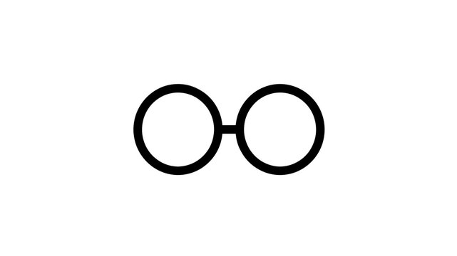 Round glasses icon black outline minimalist vision symbol for eye care
