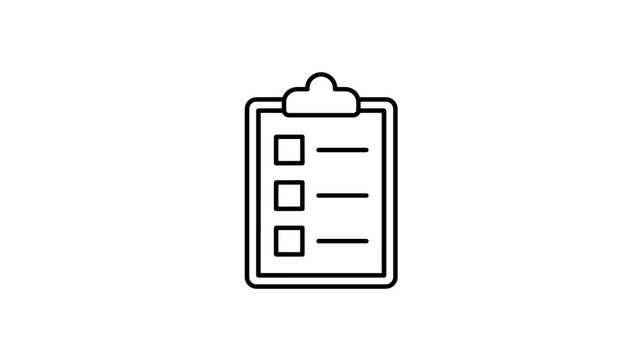 Checklist clipboard flat icon on transparent background for management