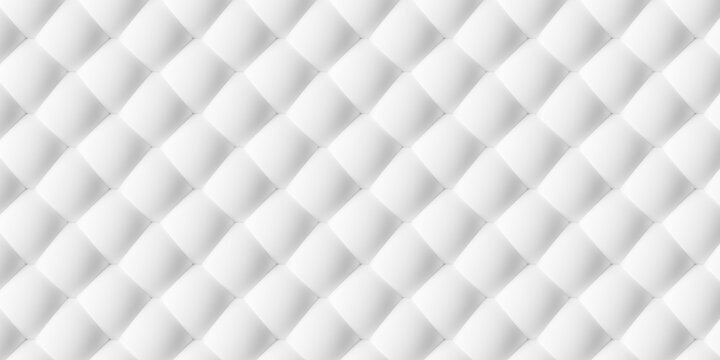 Diagonal grid of white deformed squares or cubes geometry background wallpaper banner, flat lay top view