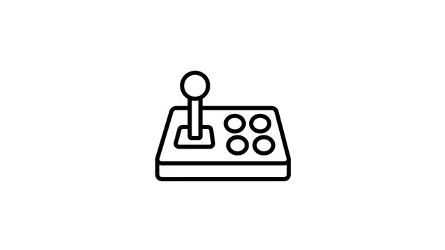 Arcade joystick controller black outline icon for retro gaming systems