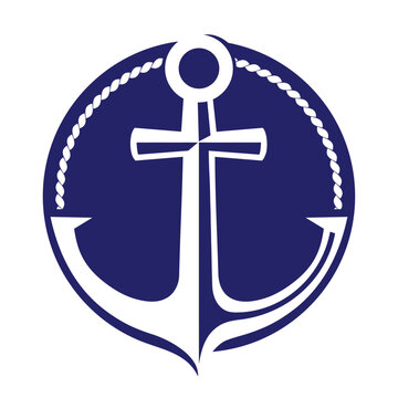 Anchor logo simple modern and abstract style design, for Marine  logo design vector.