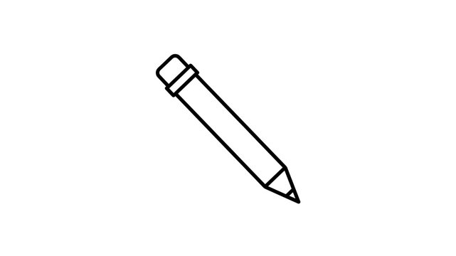 pencil edit line icon with an editable stroke on transparent background