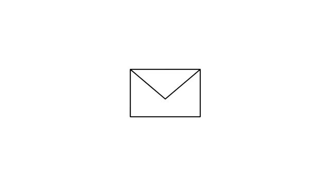mail envelope line icon with an editable stroke on transparent background