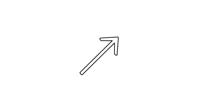 Diagonal arrow pointing up and right for navigation and growth icons