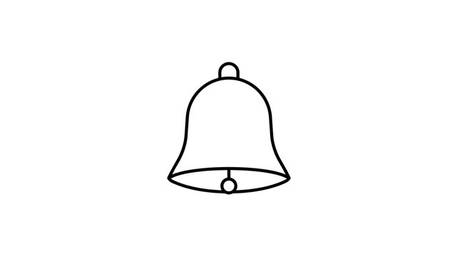 Notification bell icon with outline stroke for alerts and reminders