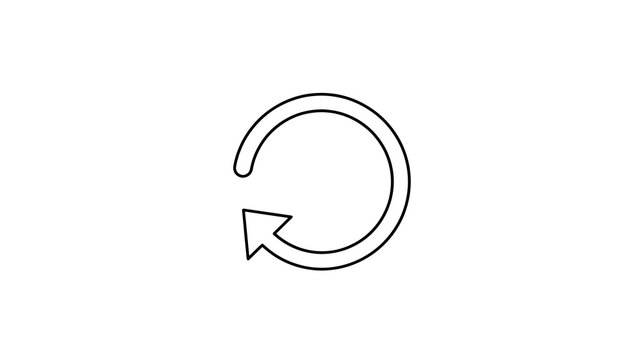 Circular reload arrow line icon for page refresh and update actions