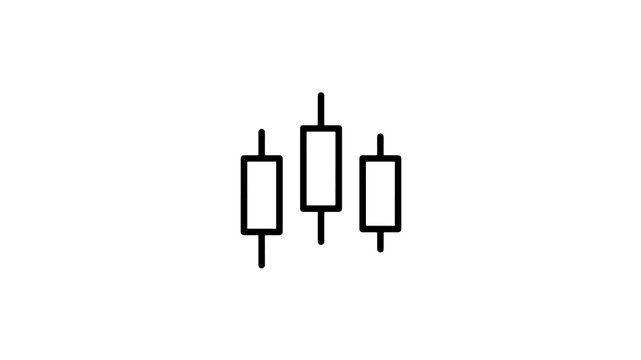 Candlestick chart linear icon for financial analysis and stock trading