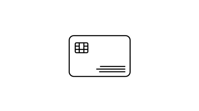 Credit card vector line icon representing electronic bank card payment