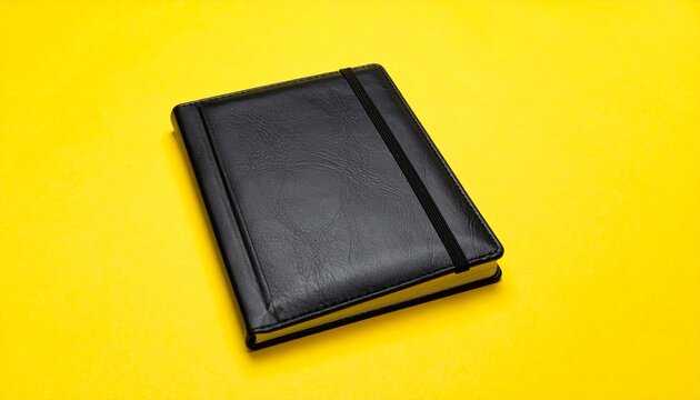 Black leather desk pad on yellow Background 3
