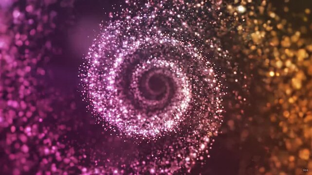 Colorful Swirling Particles Abstract Background - A mesmerizing abstract background featuring a dynamic spiral of colorful, floating particles.