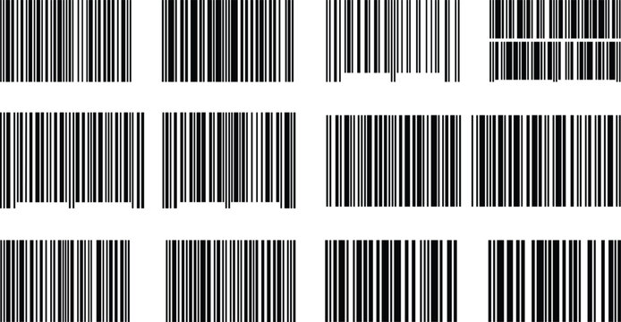 Realistic Barcode Vector Set Retail Product UPC and EAN Code Strip Collection for Packaging Design