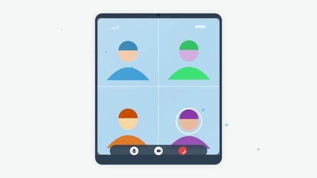 Group Video Call Interface Animation