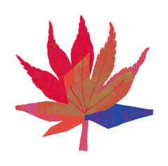 Fototapeta premium PNG Colorful abstract leaf illustration with vibrant textures.