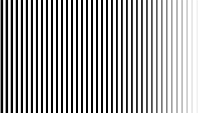 Black and White Vertical Stripe Halftone Gradient Vector Pattern