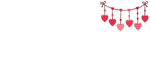 Romantic Valentine's Day animated border featuring red hearts, heart-shaped frames, decorative love symbols, and elegant festive elements. Ideal for Valentine's Day greetings, romantic videos, wedding