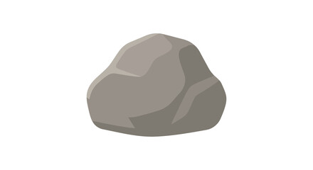 Gray stone with faceted surfaces sits against a white background © KHIRUL Studio